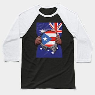 Puerto Rico Flag Australian Flag Ripped - Gift for Puerto Rican From Puerto Rico Baseball T-Shirt